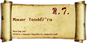 Mauer Teodóra névjegykártya